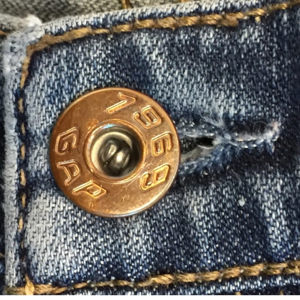 VTG Gap Essentials Stretch Jeans SZ 8 Bootcut Mid Rise Loose Fit Made in Canada - Picture 4 of 11